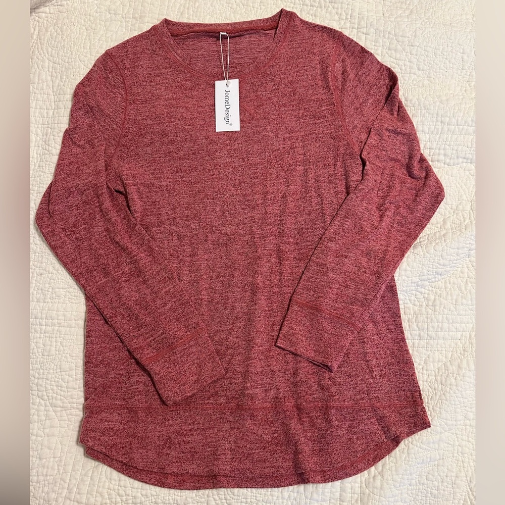 NWT JomeDesign Long tunic heathered top, Size L